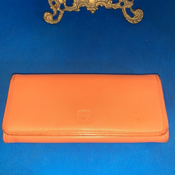 Loewe Wallet Purse Long Wallet Pink Woman Authentic Used